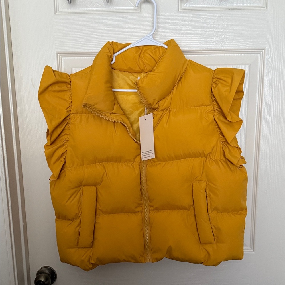 Yellow Ruffled Women's Vest